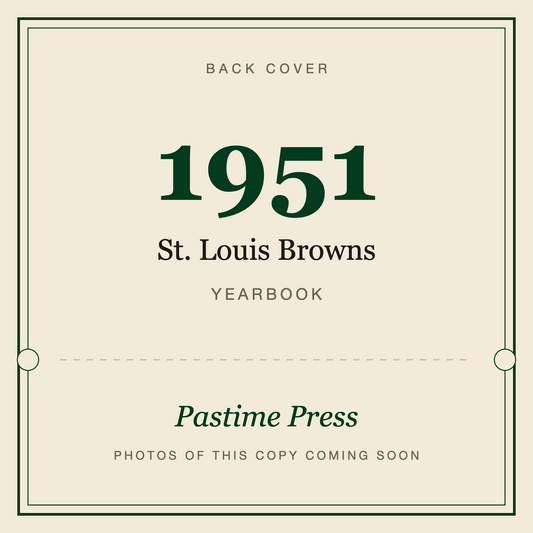 1951 St. Louis Browns Yearbook, back cover