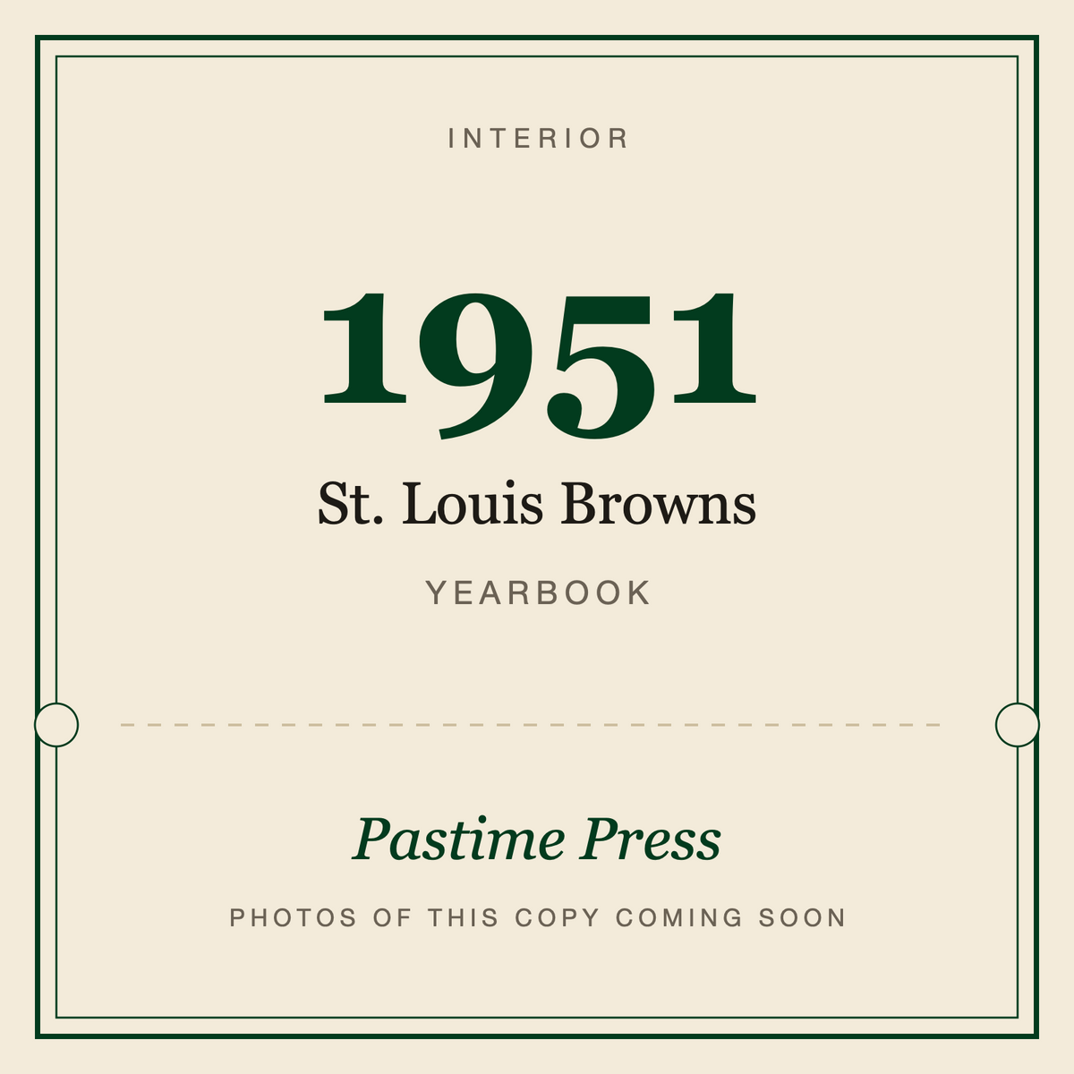 1951 St. Louis Browns Yearbook, interior