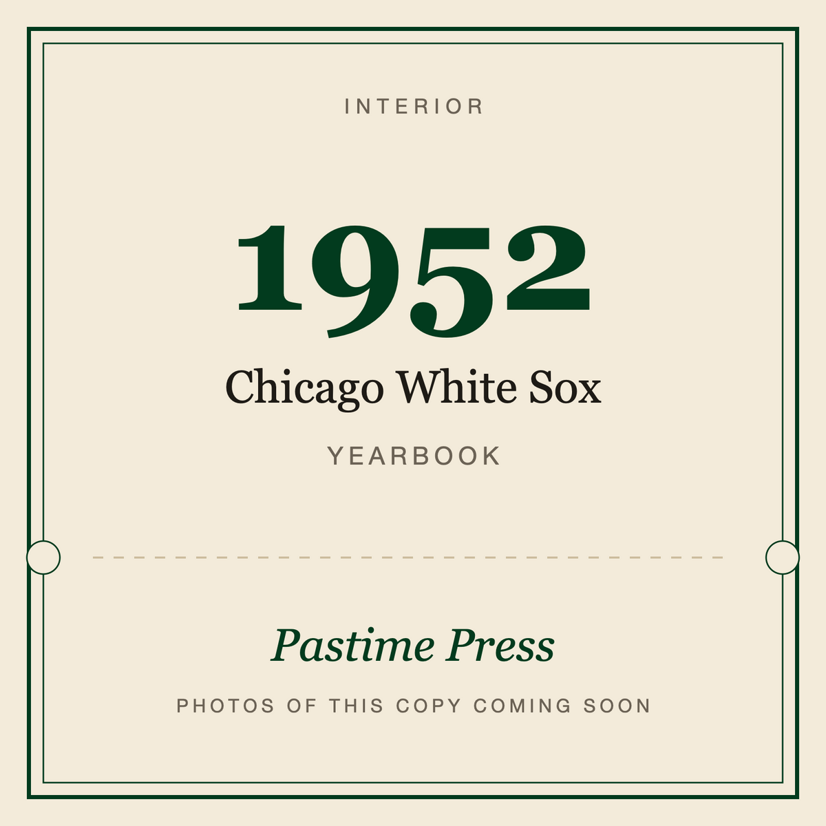 1952 Chicago White Sox Yearbook, interior