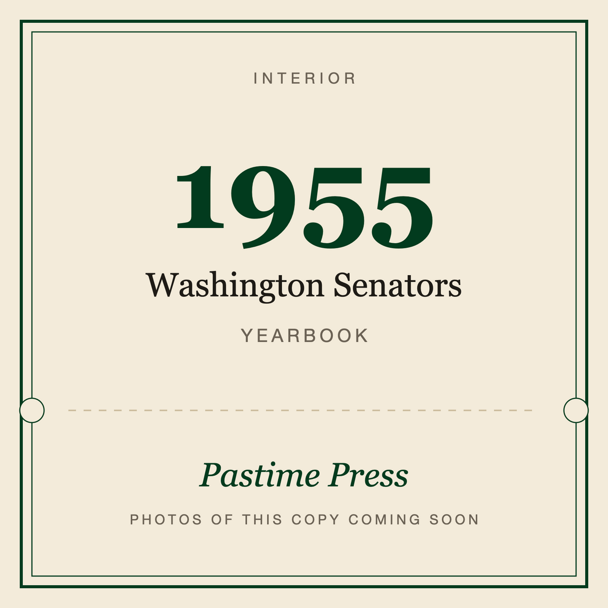 1955 Washington Senators Yearbook, interior