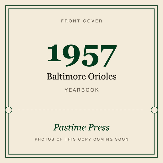 1957 Baltimore Orioles Yearbook, front cover