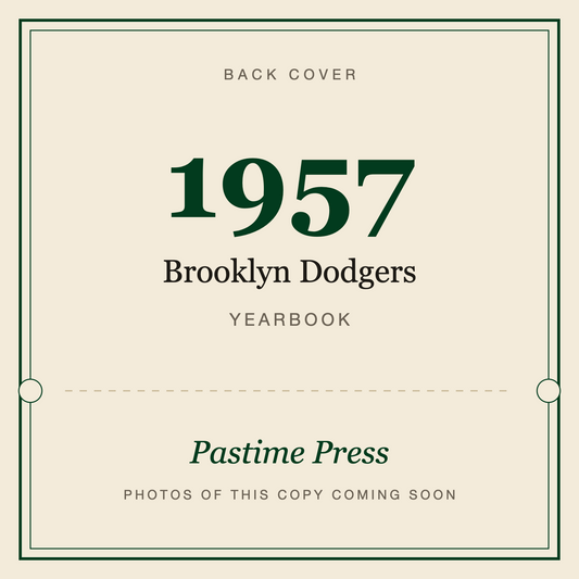 1957 Brooklyn Dodgers Yearbook, back cover