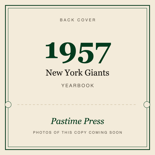 1957 New York Giants Yearbook, back cover