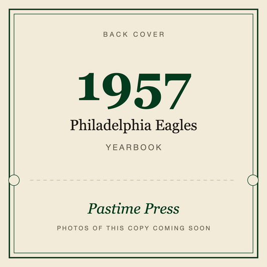 1957 Philadelphia Eagles Yearbook, back cover