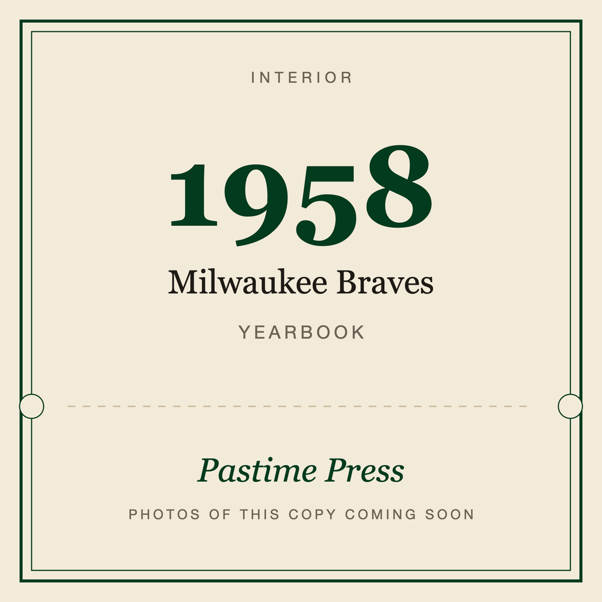 1958 Milwaukee Braves Yearbook, interior