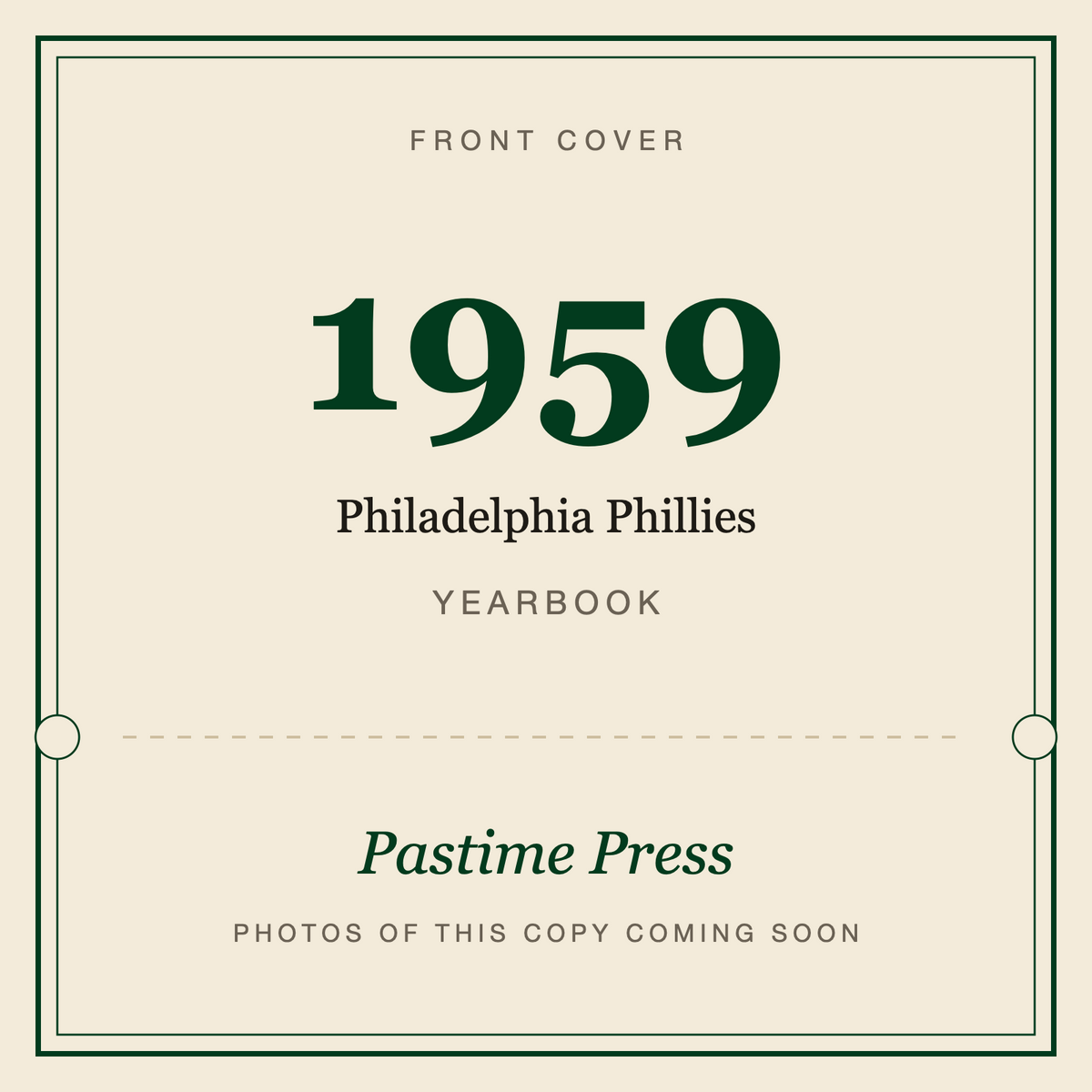 1959 Philadelphia Phillies Yearbook, front cover