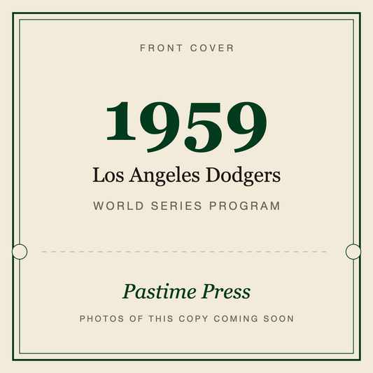1959 Los Angeles Dodgers World Series Program, front cover