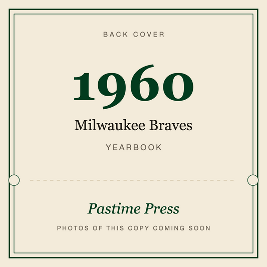 1960 Milwaukee Braves Yearbook, back cover