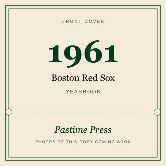1961 Boston Red Sox Yearbook, front cover
