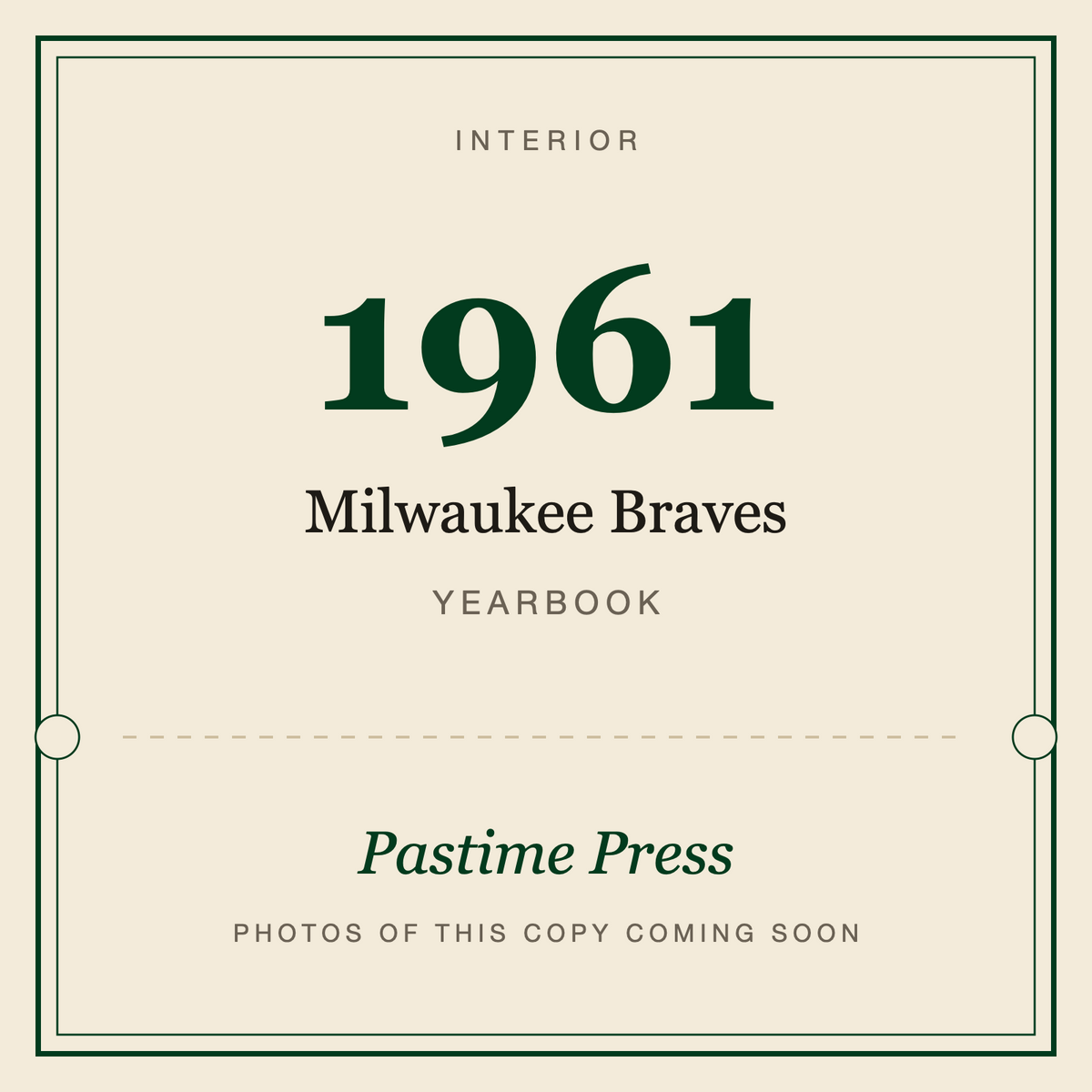 1961 Milwaukee Braves Yearbook, interior