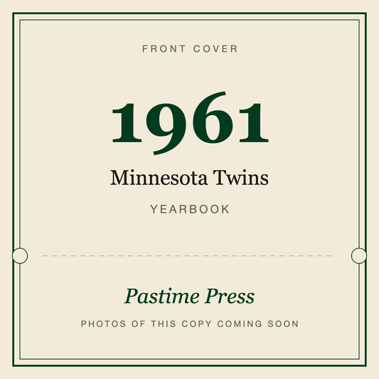 1961 Minnesota Twins Yearbook, front cover