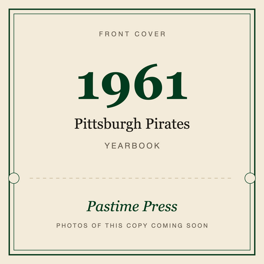 1961 Pittsburgh Pirates Yearbook, front cover