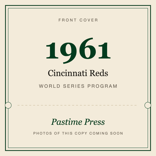 1961 Cincinnati Reds World Series Program, front cover