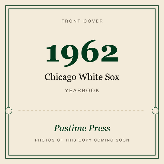 1962 Chicago White Sox Yearbook, front cover
