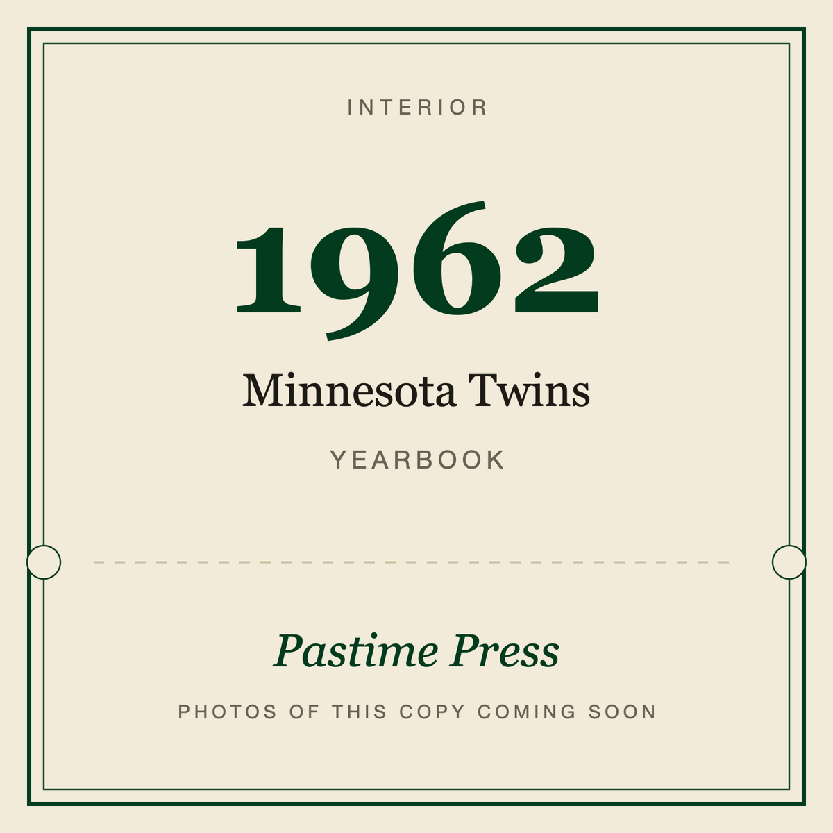 1962 Minnesota Twins Yearbook, interior