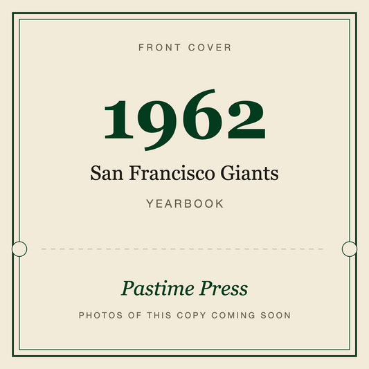 1962 San Francisco Giants Yearbook, front cover