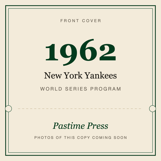 1962 New York Yankees World Series Program, front cover