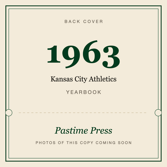 1963 Kansas City Athletics Yearbook, back cover