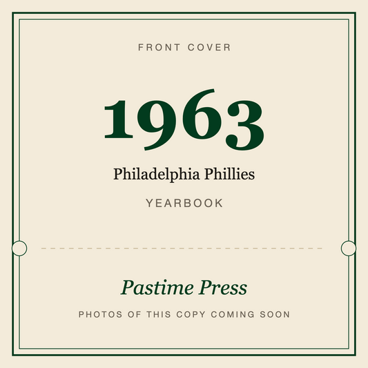 1963 Philadelphia Phillies Yearbook, front cover