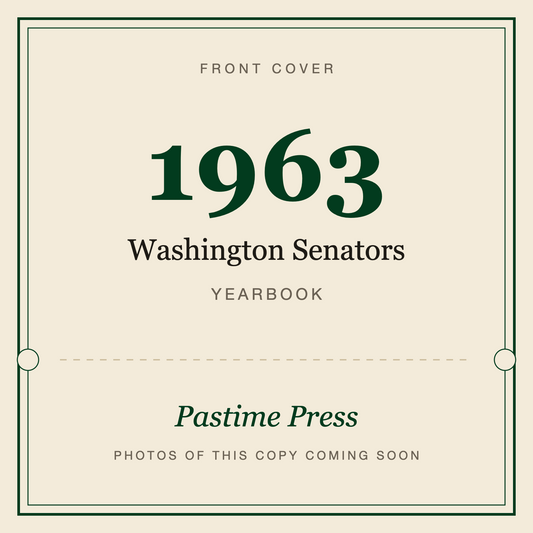 1963 Washington Senators Yearbook, front cover