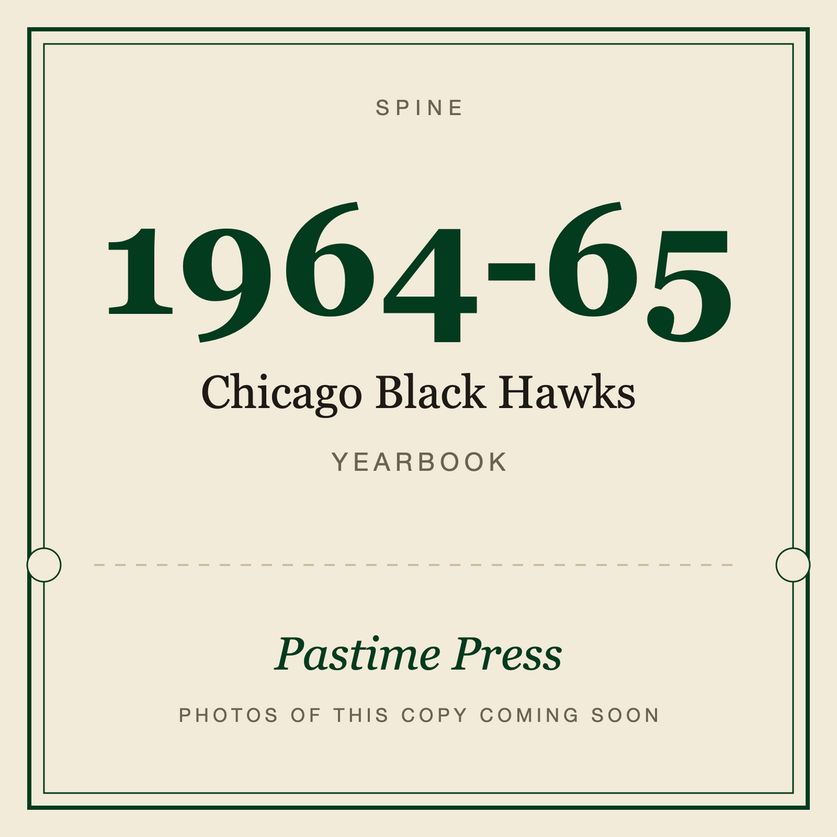 1964-65 Chicago Black Hawks Yearbook, spine