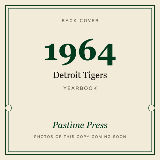 1964 Detroit Tigers Yearbook, back cover
