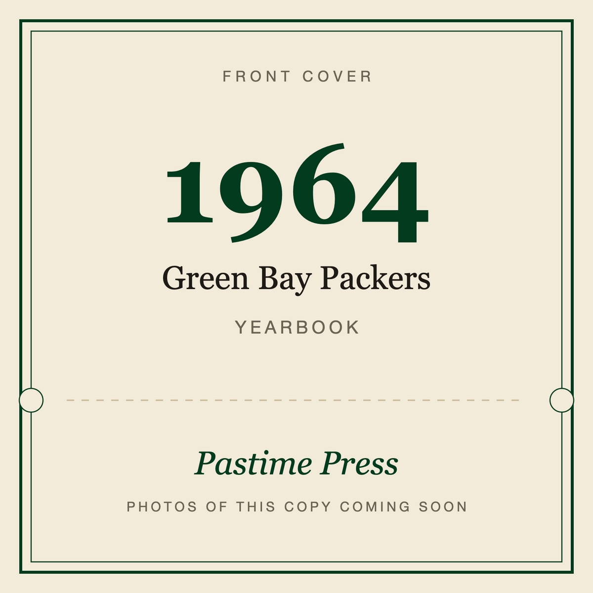 1964 Green Bay Packers Yearbook, front cover