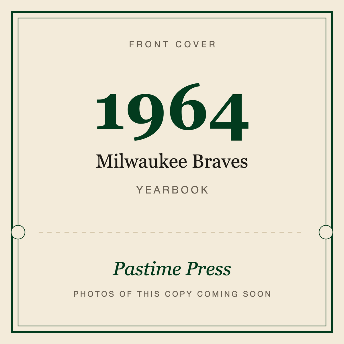 1964 Milwaukee Braves Yearbook, front cover