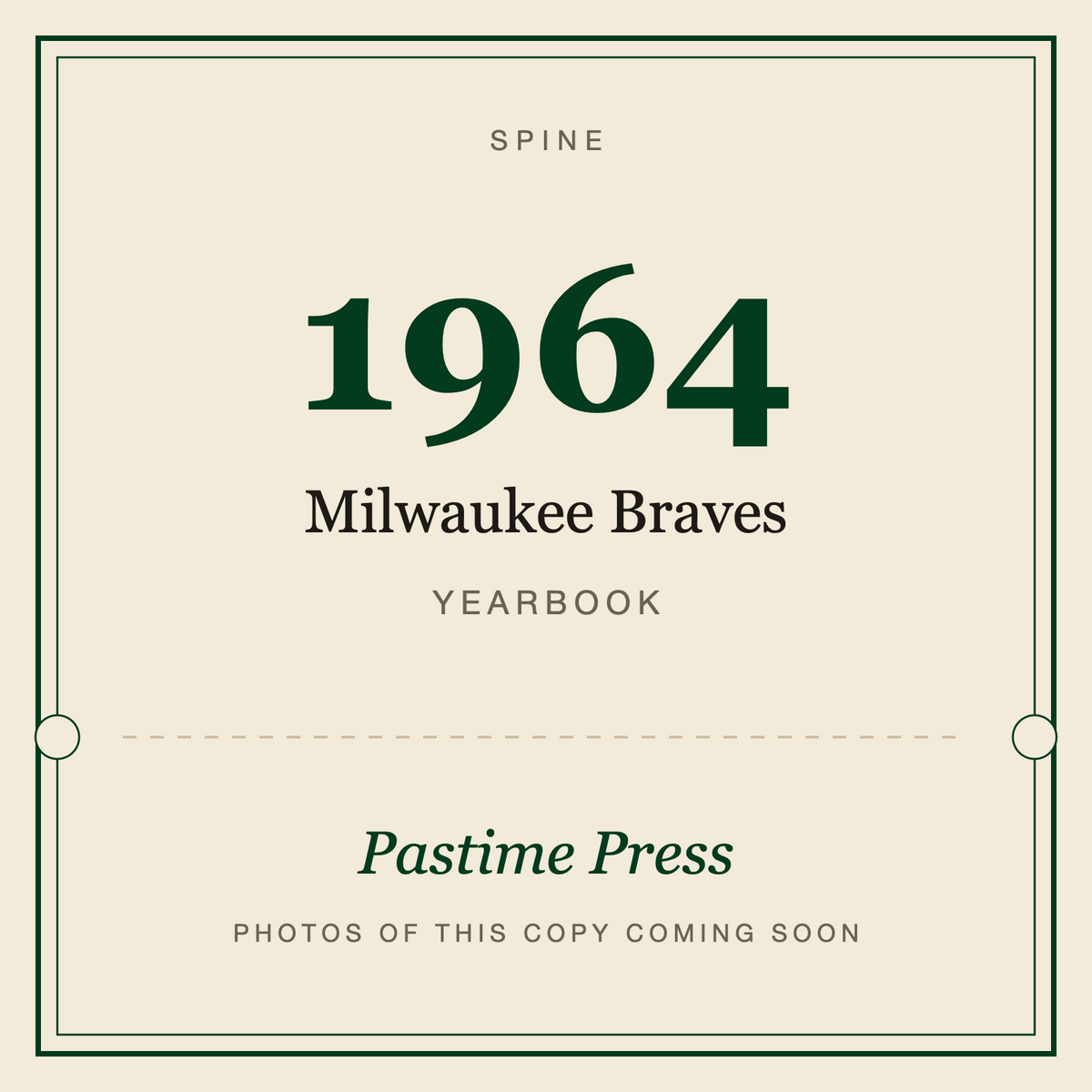 1964 Milwaukee Braves Yearbook, spine