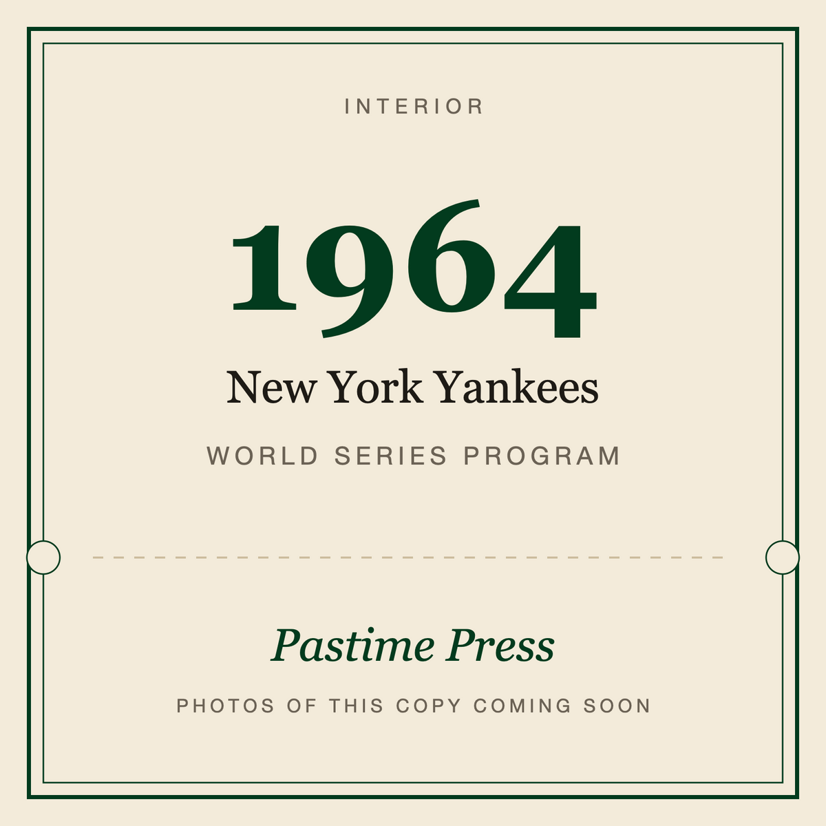 1964 New York Yankees World Series Program, interior