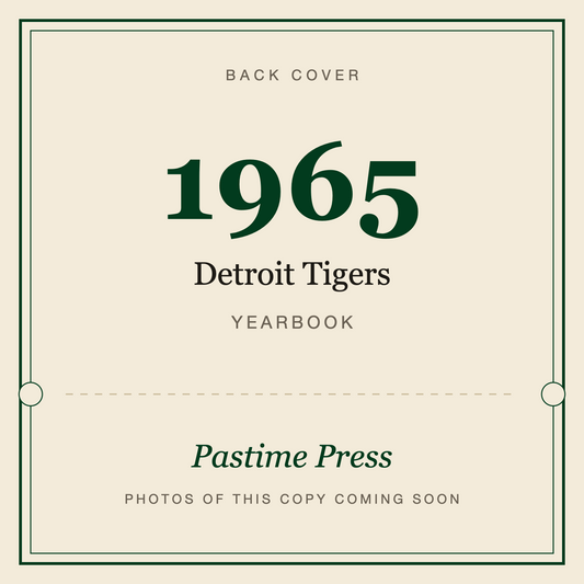 1965 Detroit Tigers Yearbook, back cover