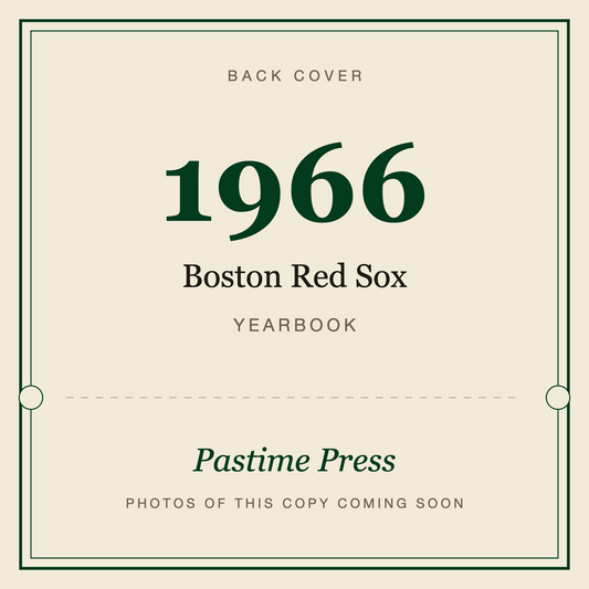 1966 Boston Red Sox Yearbook, back cover