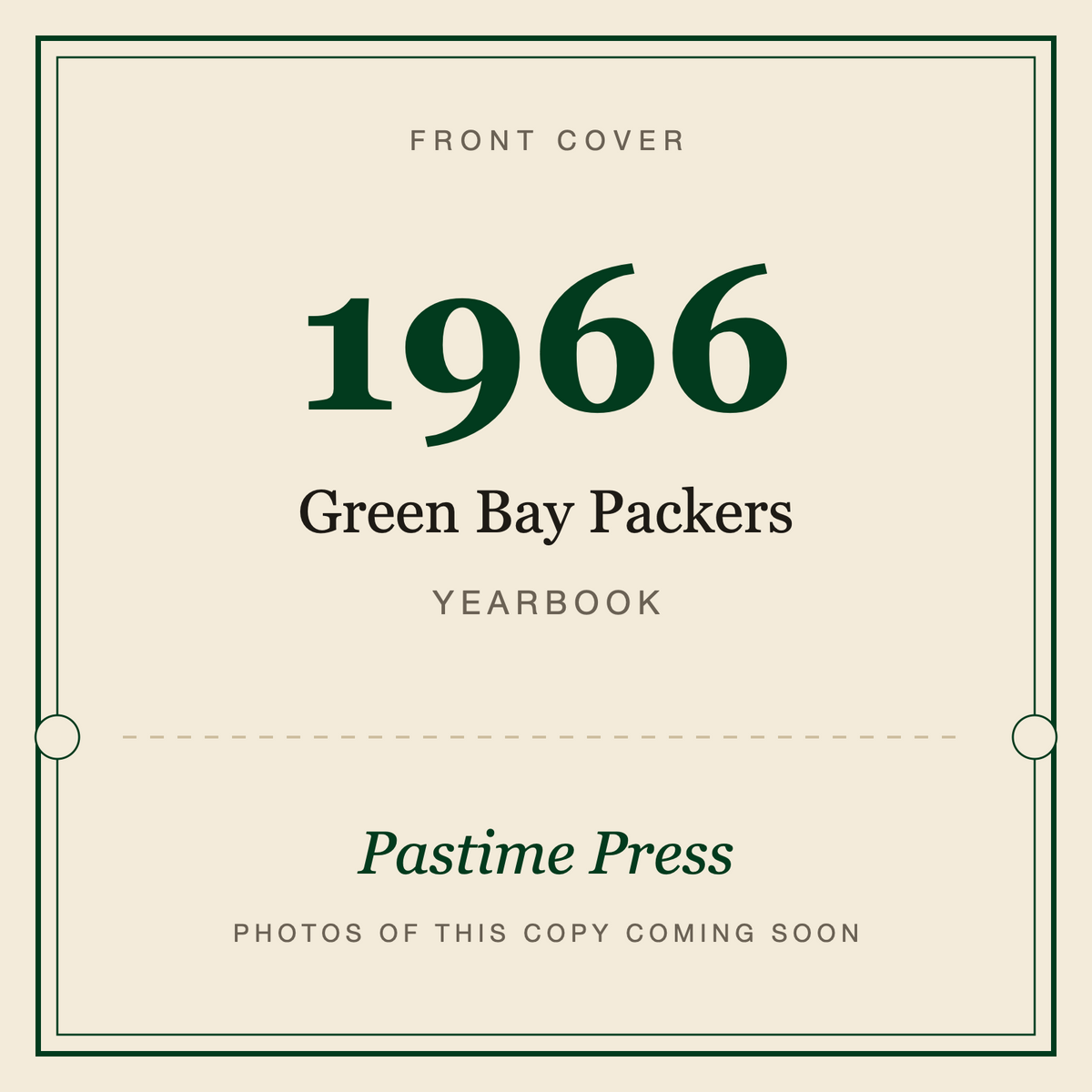 1966 Green Bay Packers Yearbook, front cover