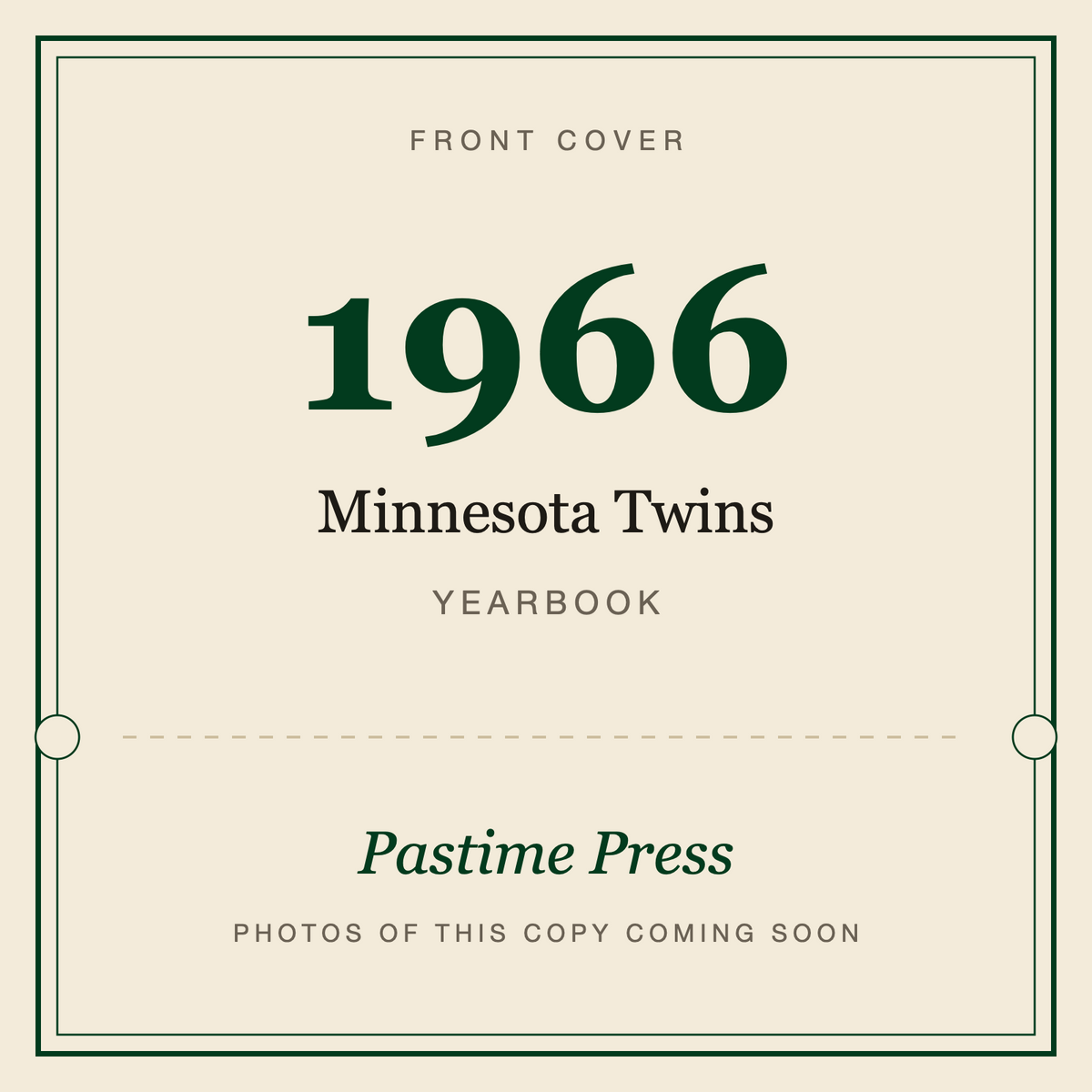 1966 Minnesota Twins Yearbook, front cover