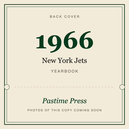 1966 New York Jets Yearbook, back cover