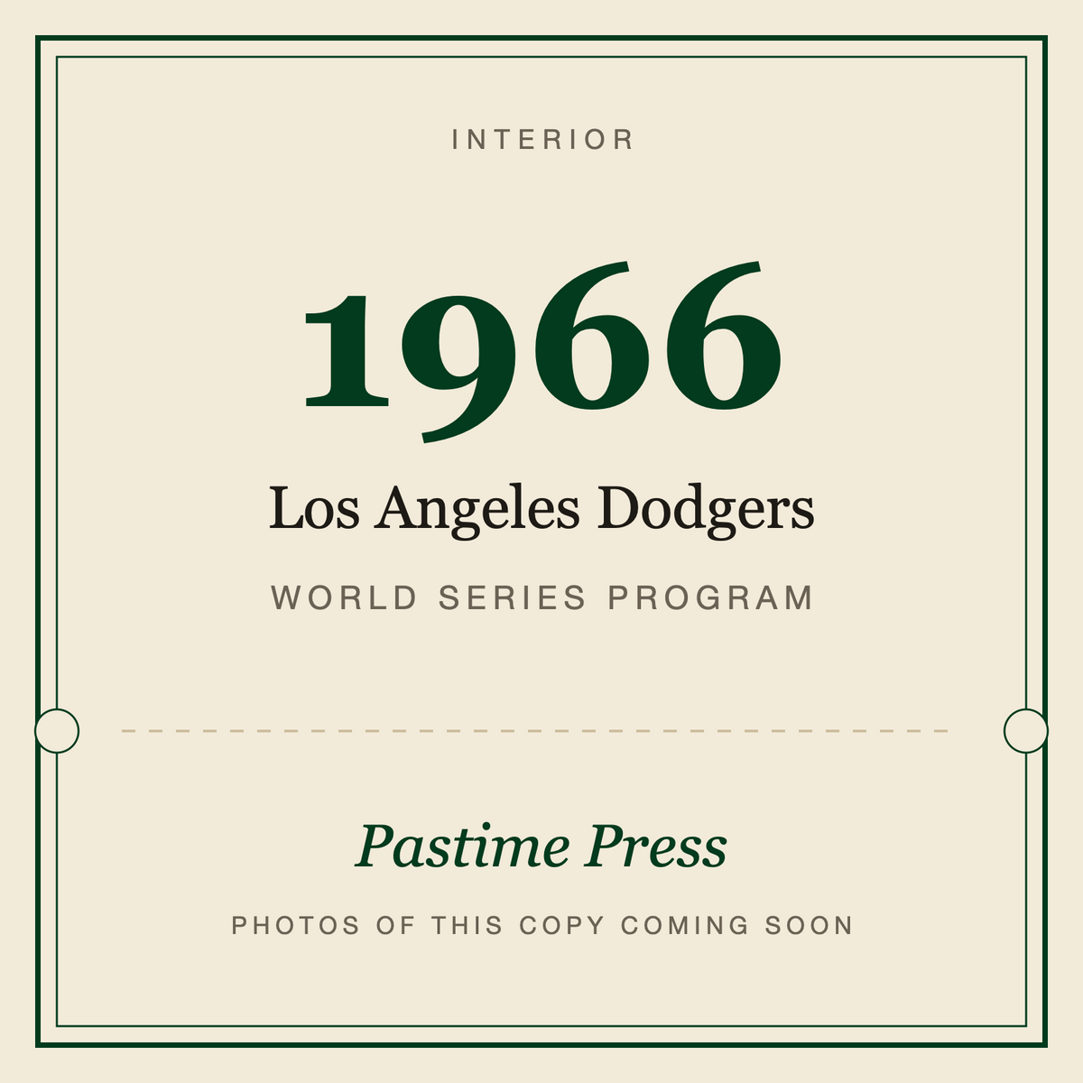 1966 Los Angeles Dodgers World Series Program, interior