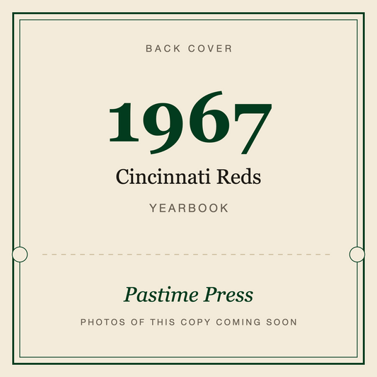 1967 Cincinnati Reds Yearbook, back cover