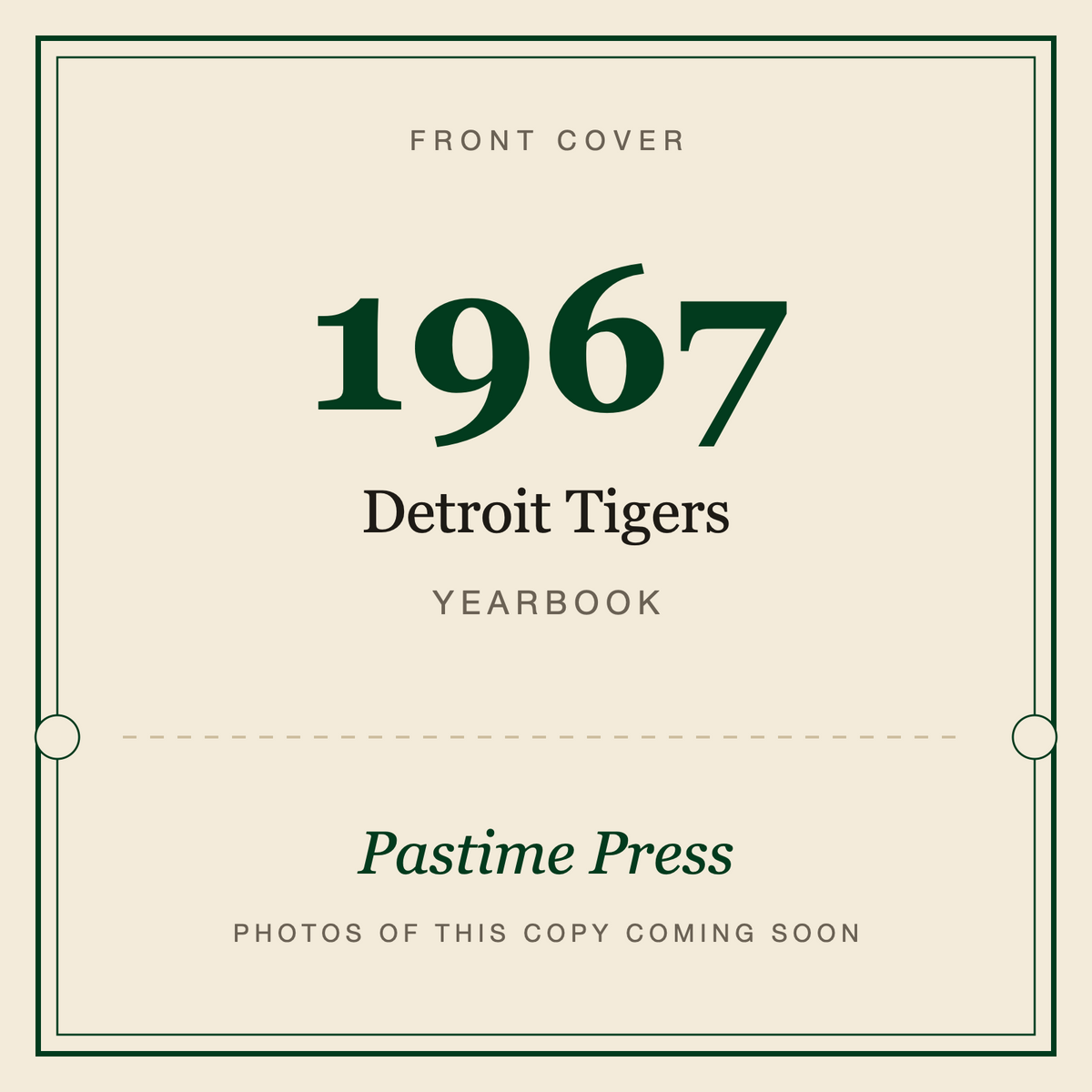 1967 Detroit Tigers Yearbook, front cover