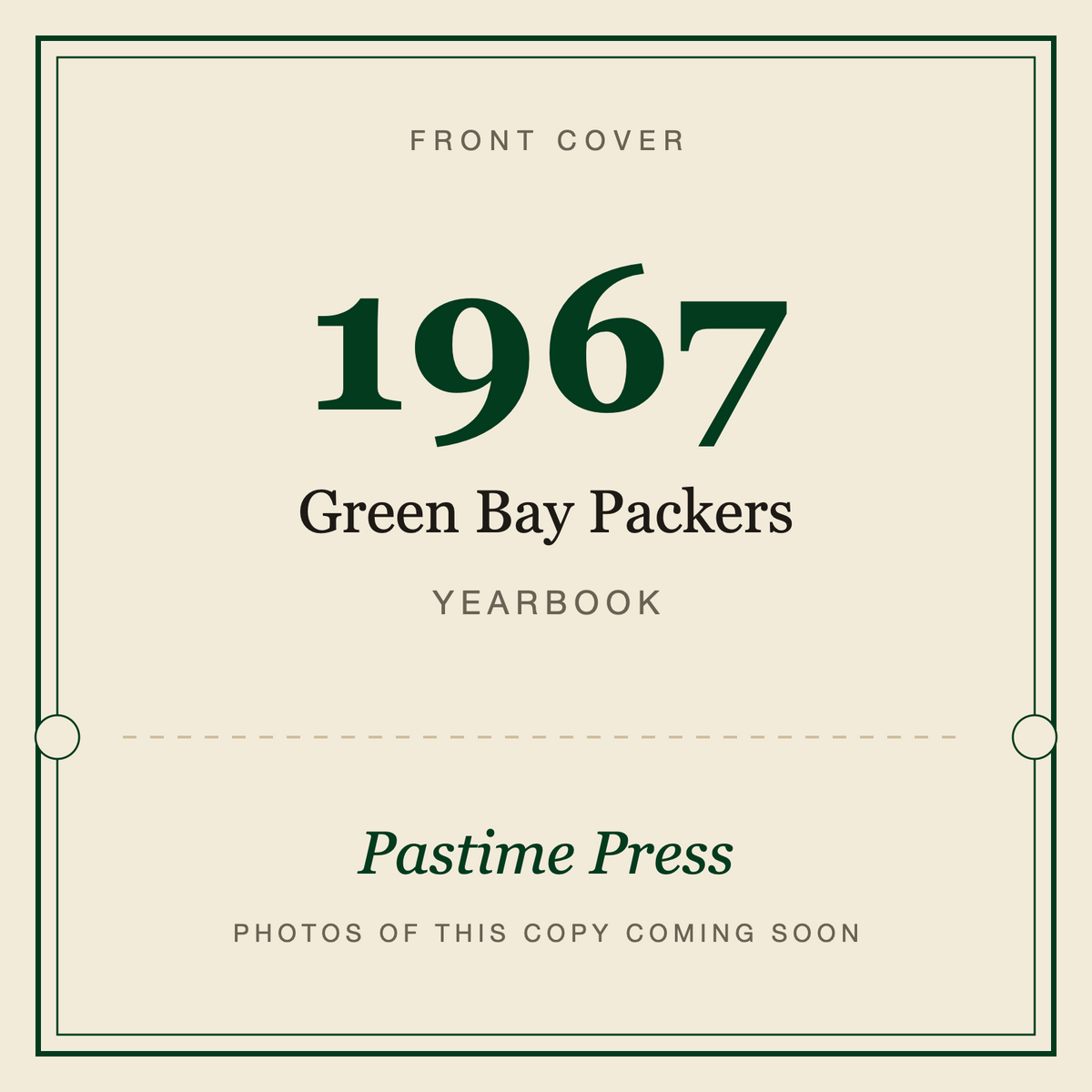 1967 Green Bay Packers Yearbook, front cover