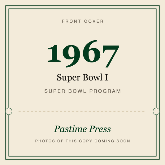 1967 Super Bowl I Program, front cover