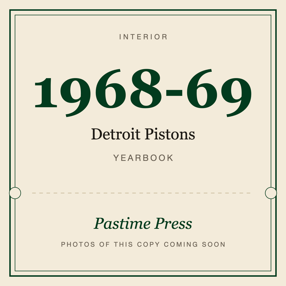 1968-69 Detroit Pistons Yearbook, interior