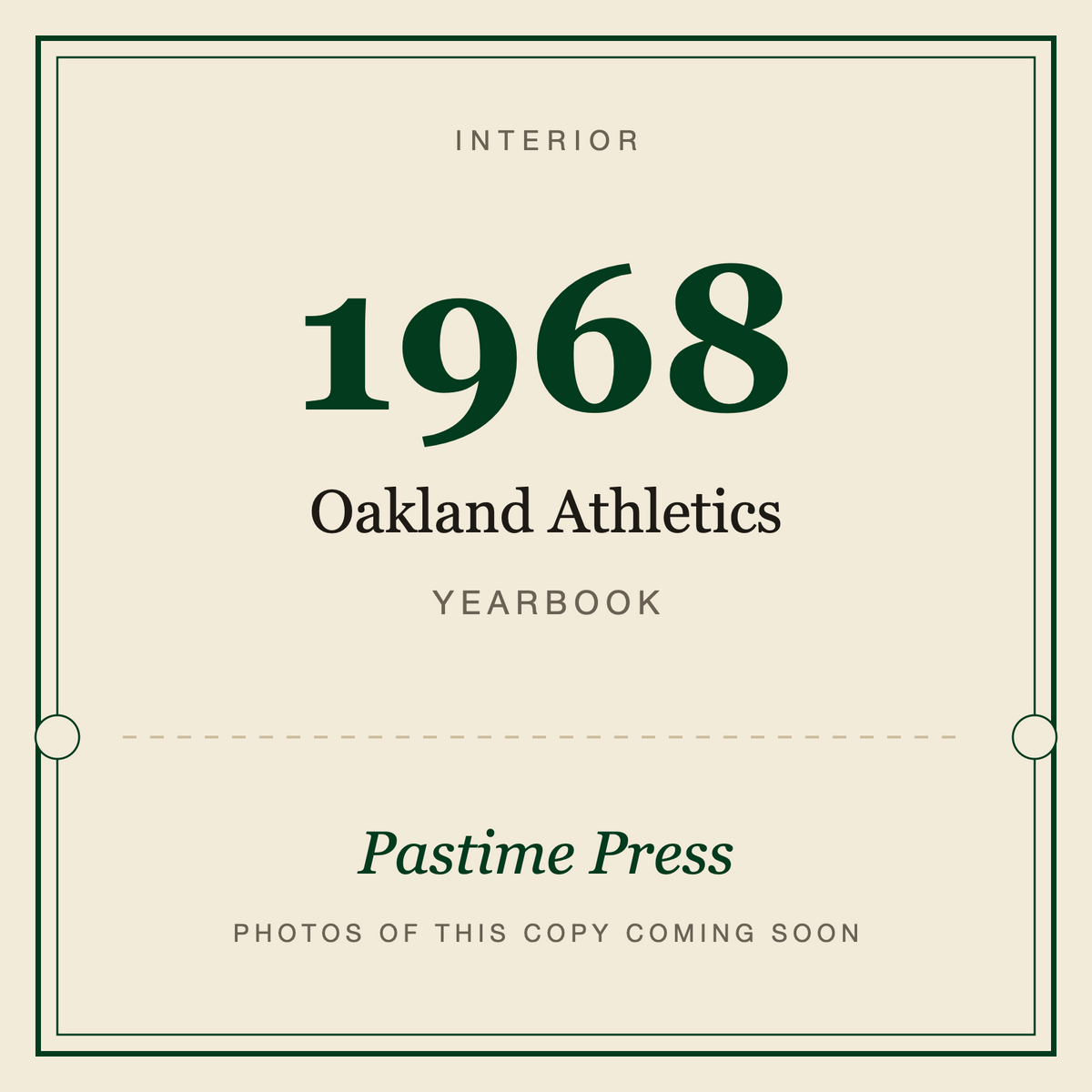 1968 Oakland Athletics Yearbook, interior