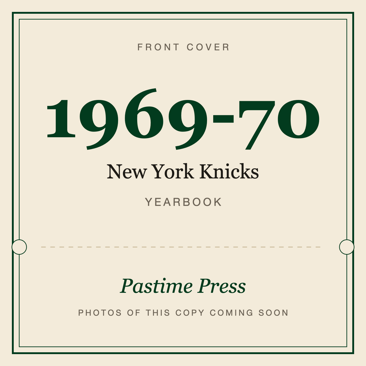 1969-70 New York Knicks Yearbook, front cover