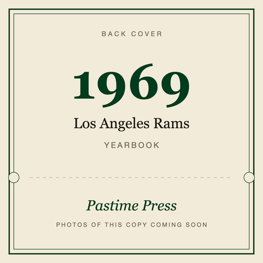 1969 Los Angeles Rams Yearbook, back cover