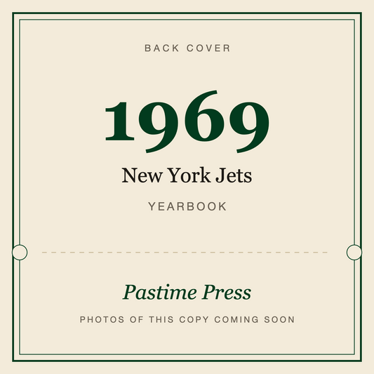 1969 New York Jets Yearbook, back cover
