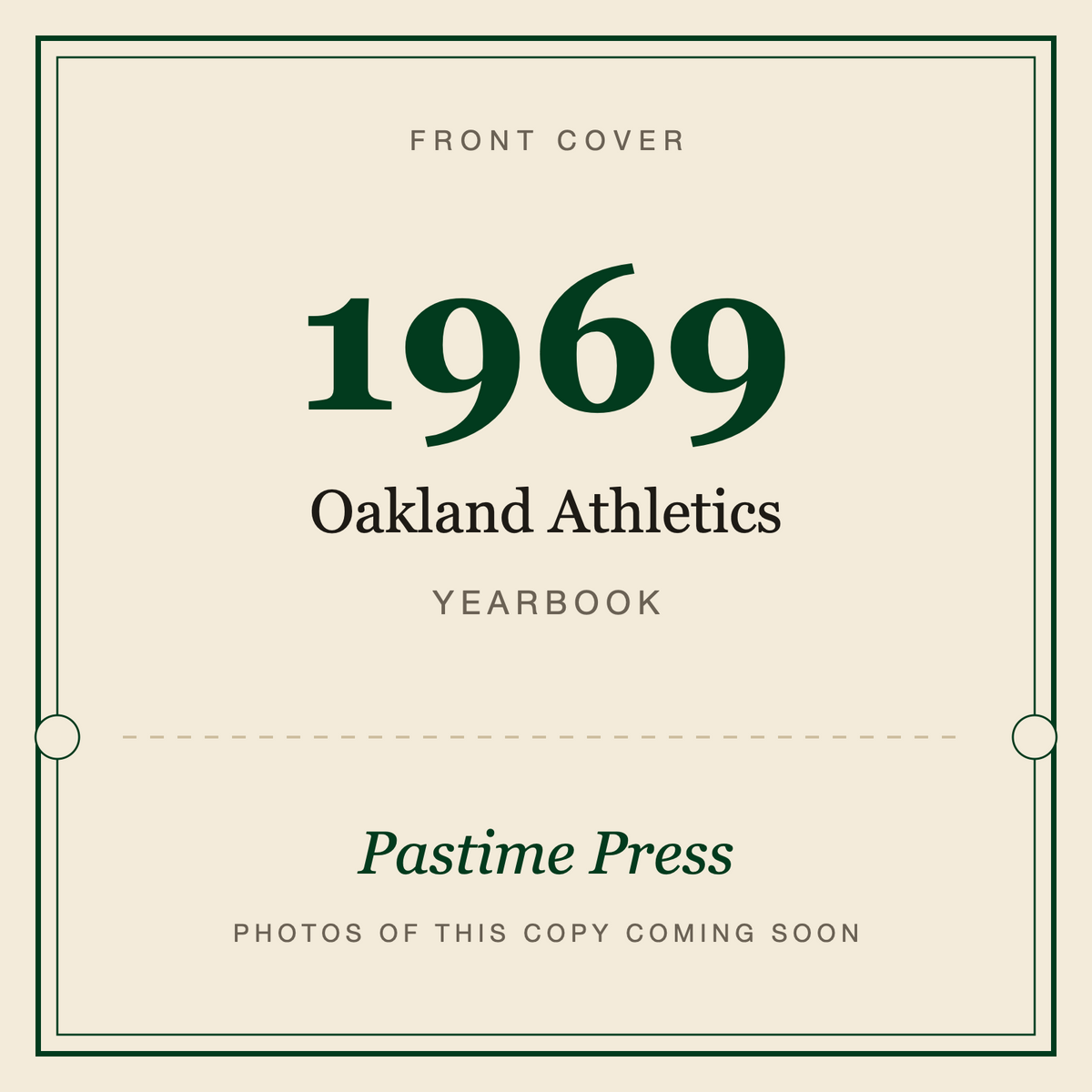 1969 Oakland Athletics Yearbook, front cover