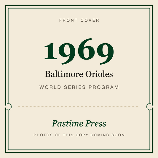 1969 Baltimore Orioles World Series Program, front cover