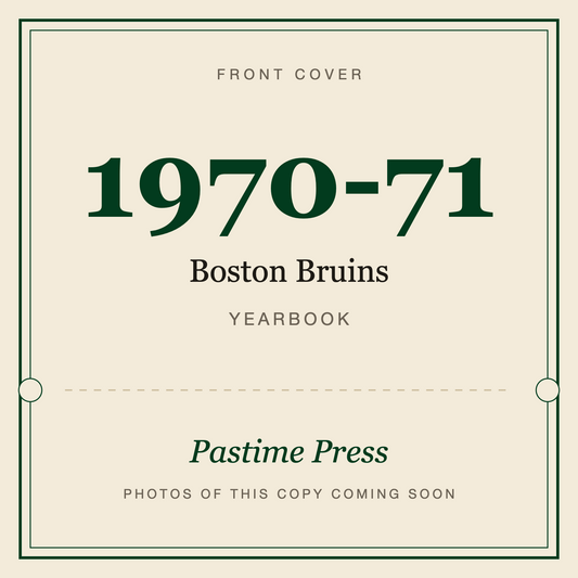 1970-71 Boston Bruins Yearbook, front cover