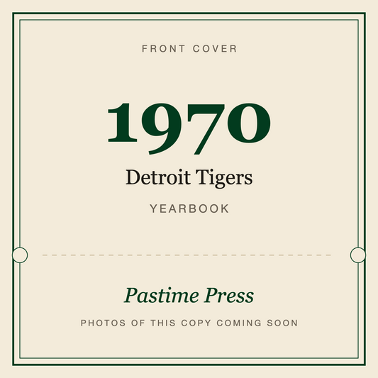 1970 Detroit Tigers Yearbook, front cover