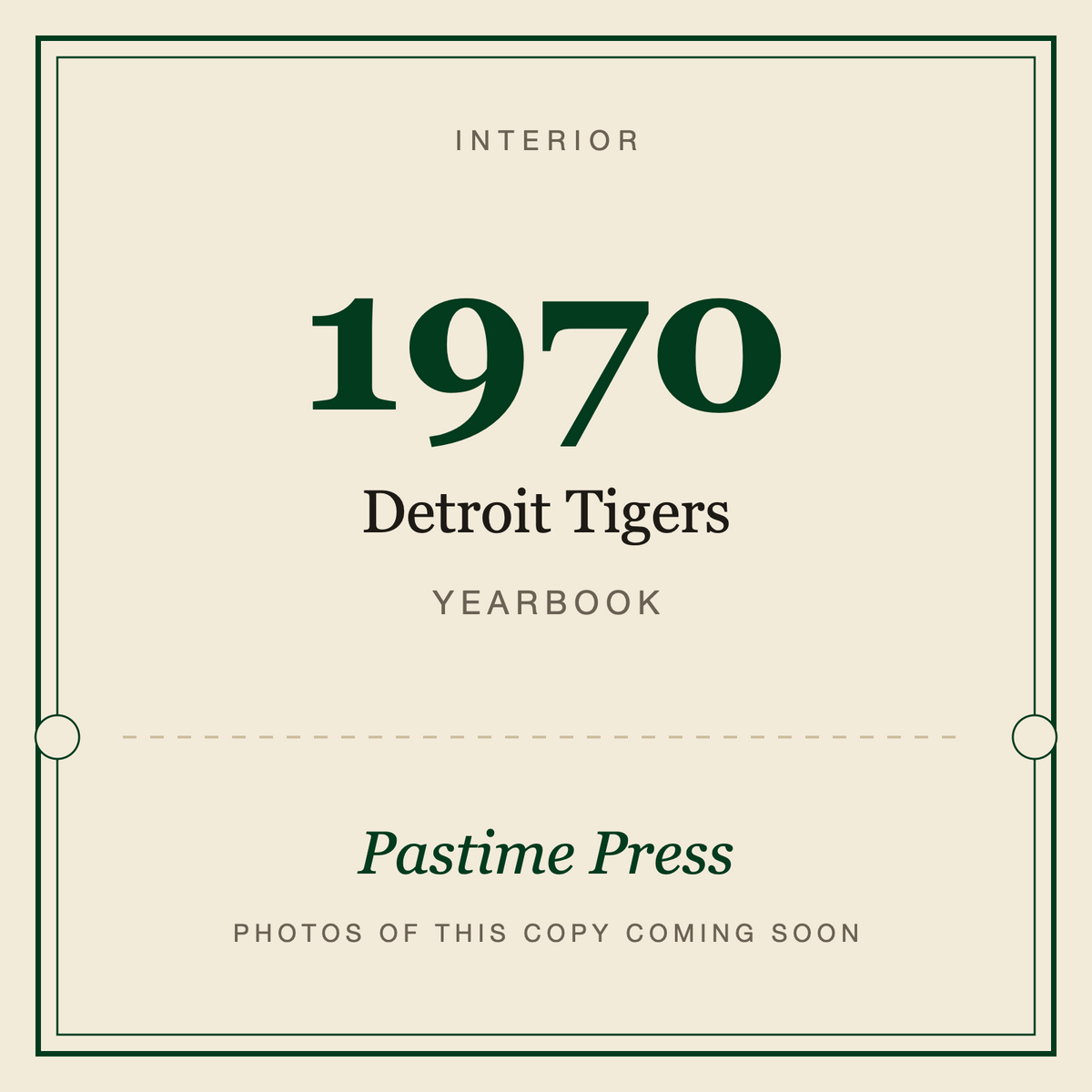 1970 Detroit Tigers Yearbook, interior